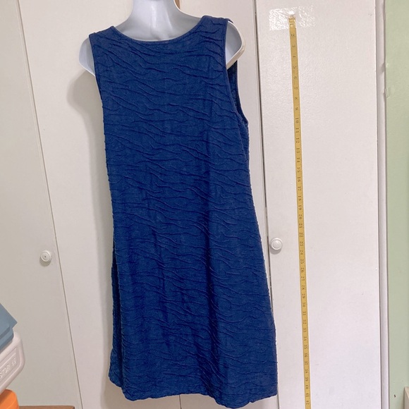 HORNYTOAD Samba Weave Wave Textured Tank Dress Cobalt Blue Womens Large - Picture 5 of 9